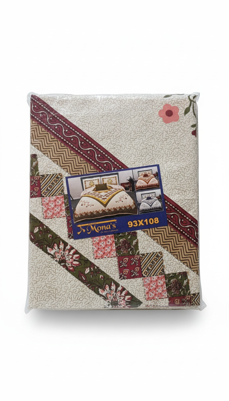 Mona Pure Cotton Bedcover Set Red Green